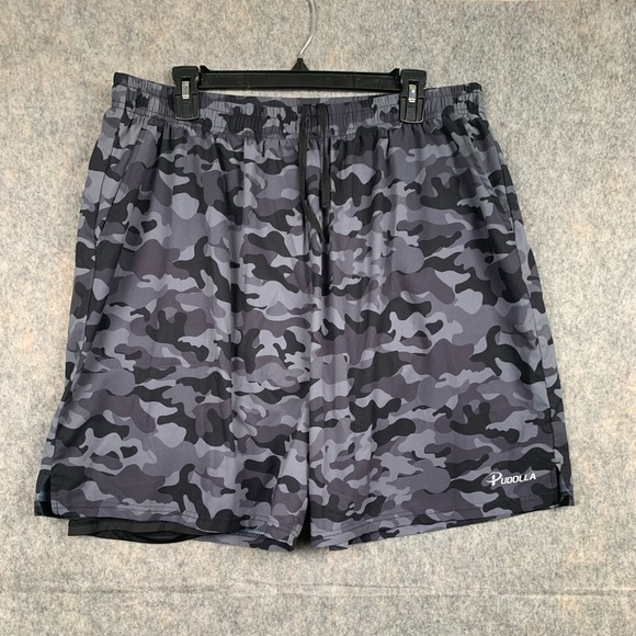 Pudolla Men‎ Size XXXL Camo athletic with compression lightweight shorts - Picture 1 of 11